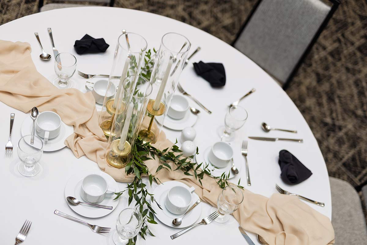 Table set for wedding event